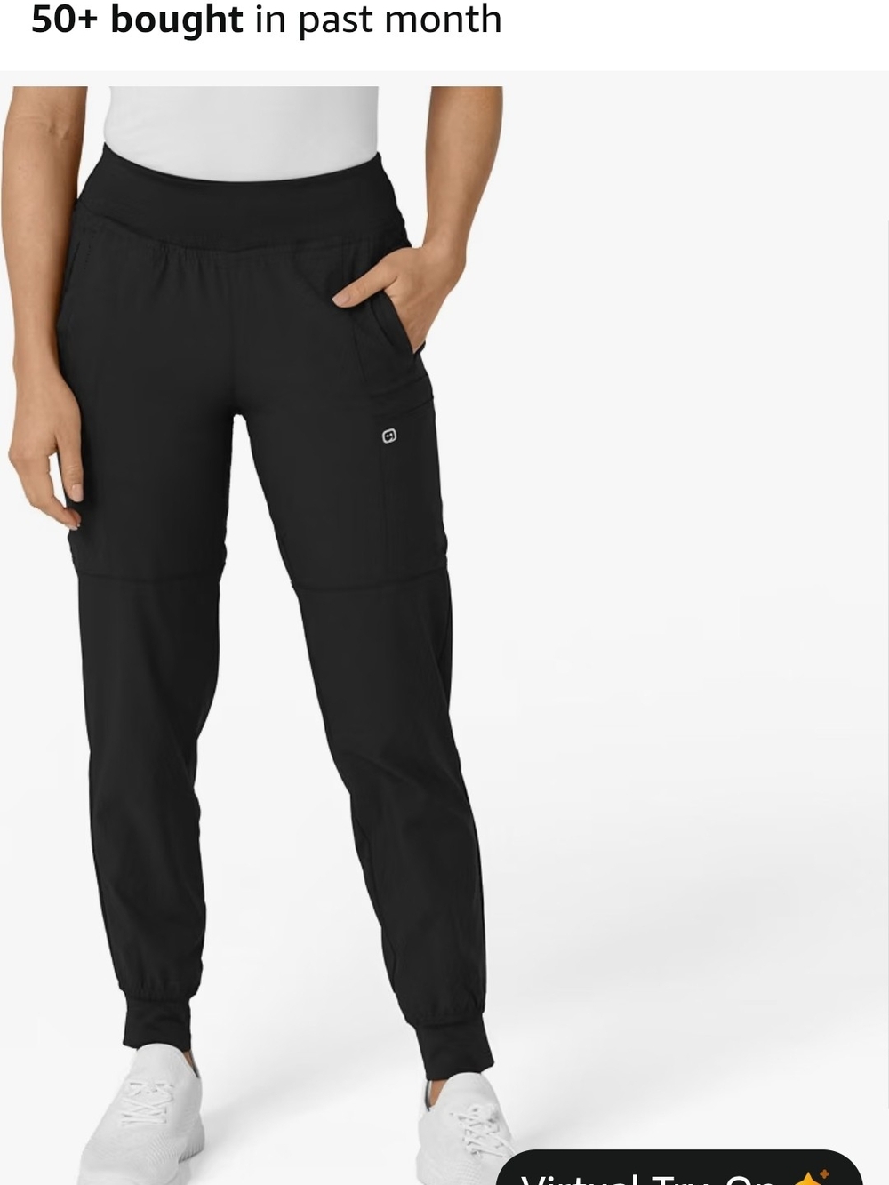 WonderWink Black Cargo Jogger Pants